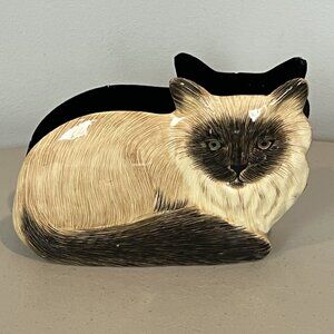 Siamese Balinese Cat Letter Holder Napkin Holder Vtg
